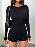 Long Sleeve Ruched Active Romper - GlowUp Garments