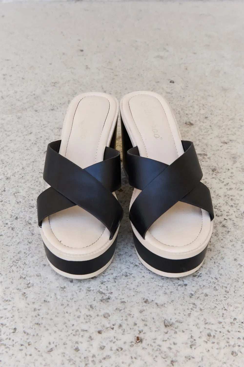 Weeboo Cherish The Moments Contrast Platform Sandals in Black - GlowUp Garments