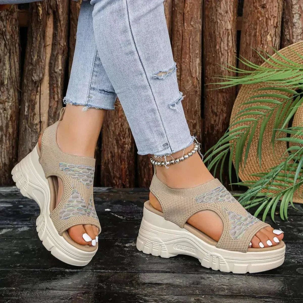 Open Toe Platform Sandals - GlowUp Garments