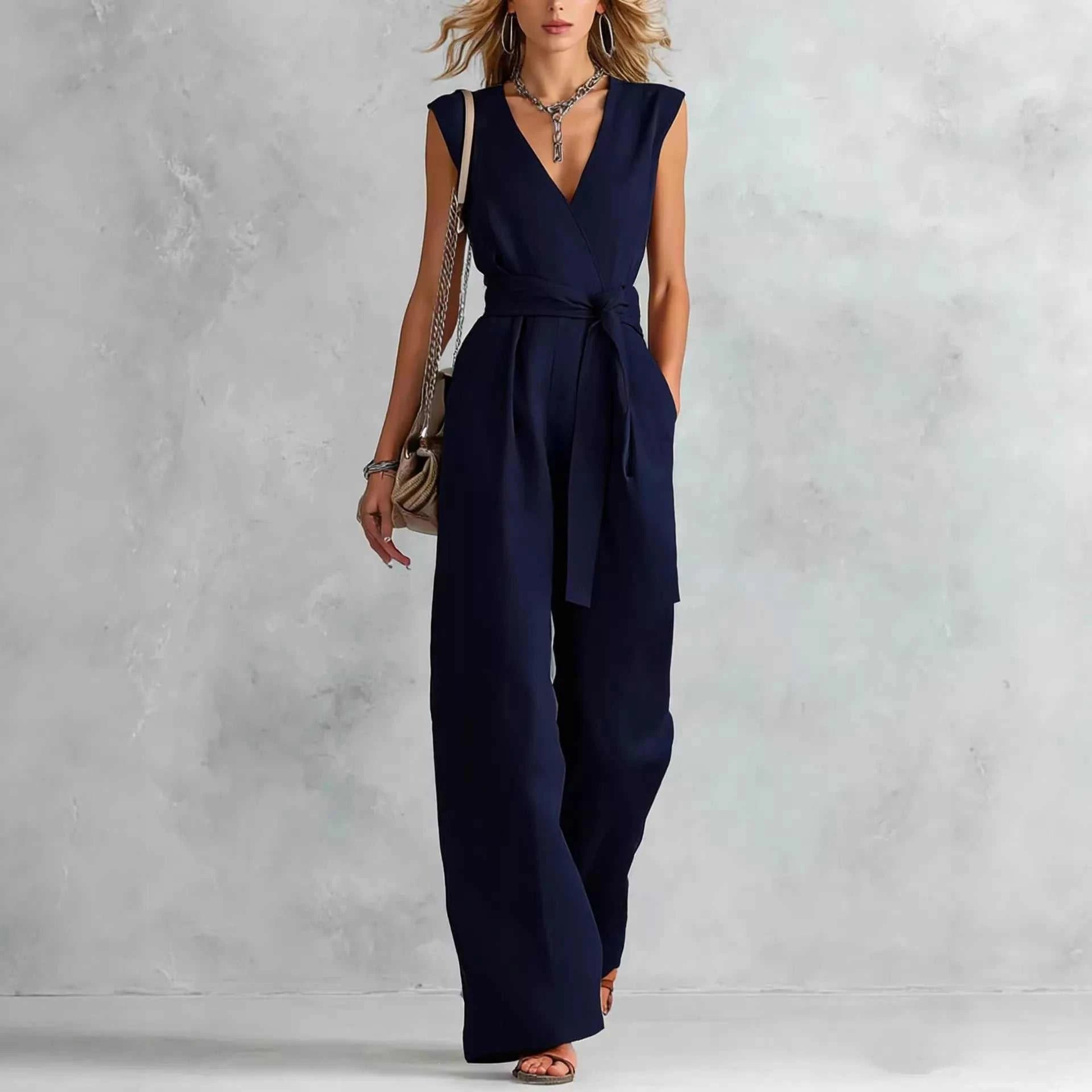 Sleeveless Wide Leg Jumpsuit - GlowUp Garments