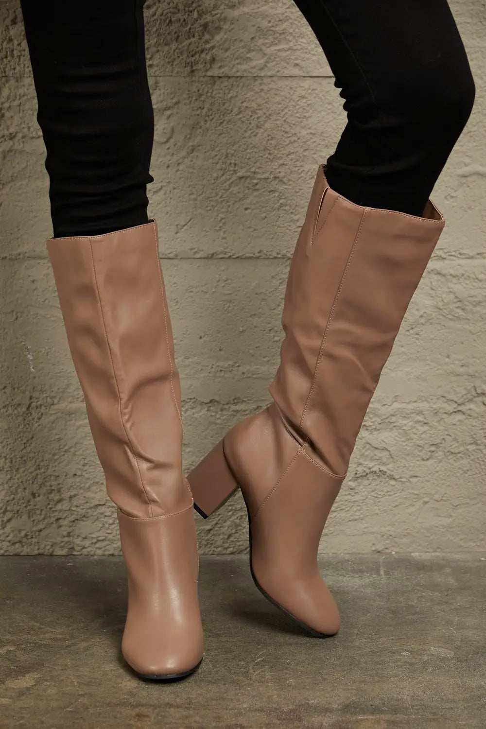 East Lion Corp Block Heel Knee High Boots - GlowUp Garments