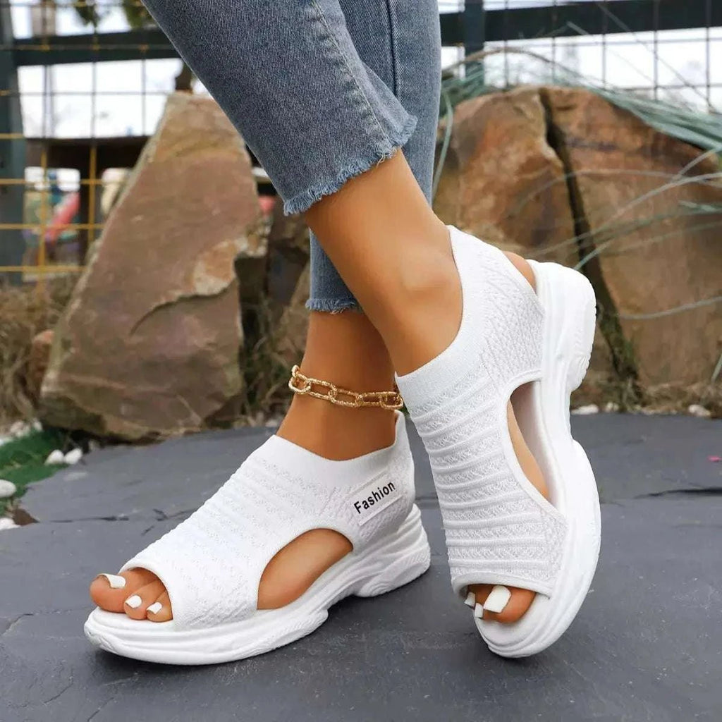 Open Toe Platform Sandals - GlowUp Garments