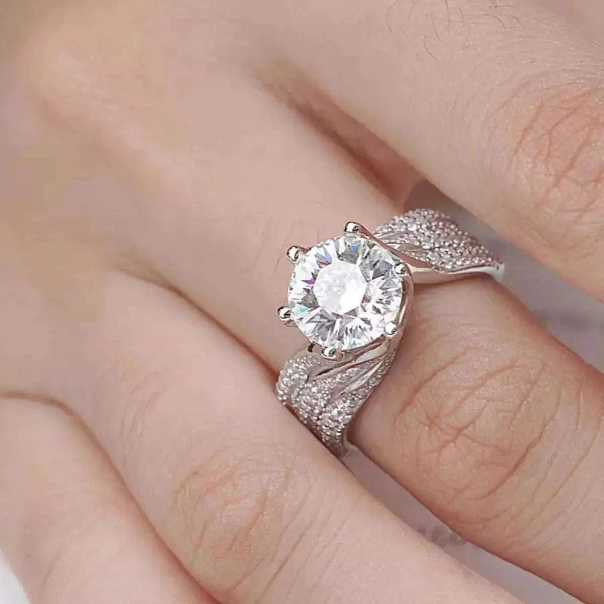 5 Carat Moissanite 925 Sterling Silver Ring - GlowUp Garments