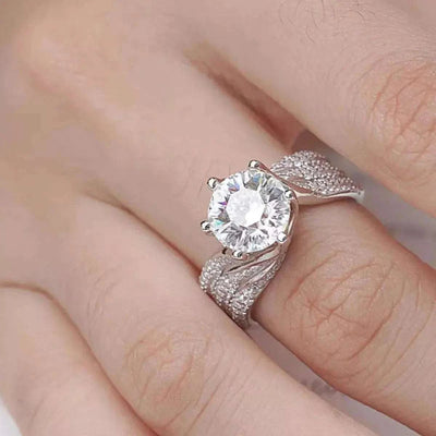 5 Carat Moissanite 925 Sterling Silver Ring - GlowUp Garments