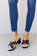 Weeboo Cherish The Moments Contrast Platform Sandals in Black - GlowUp Garments