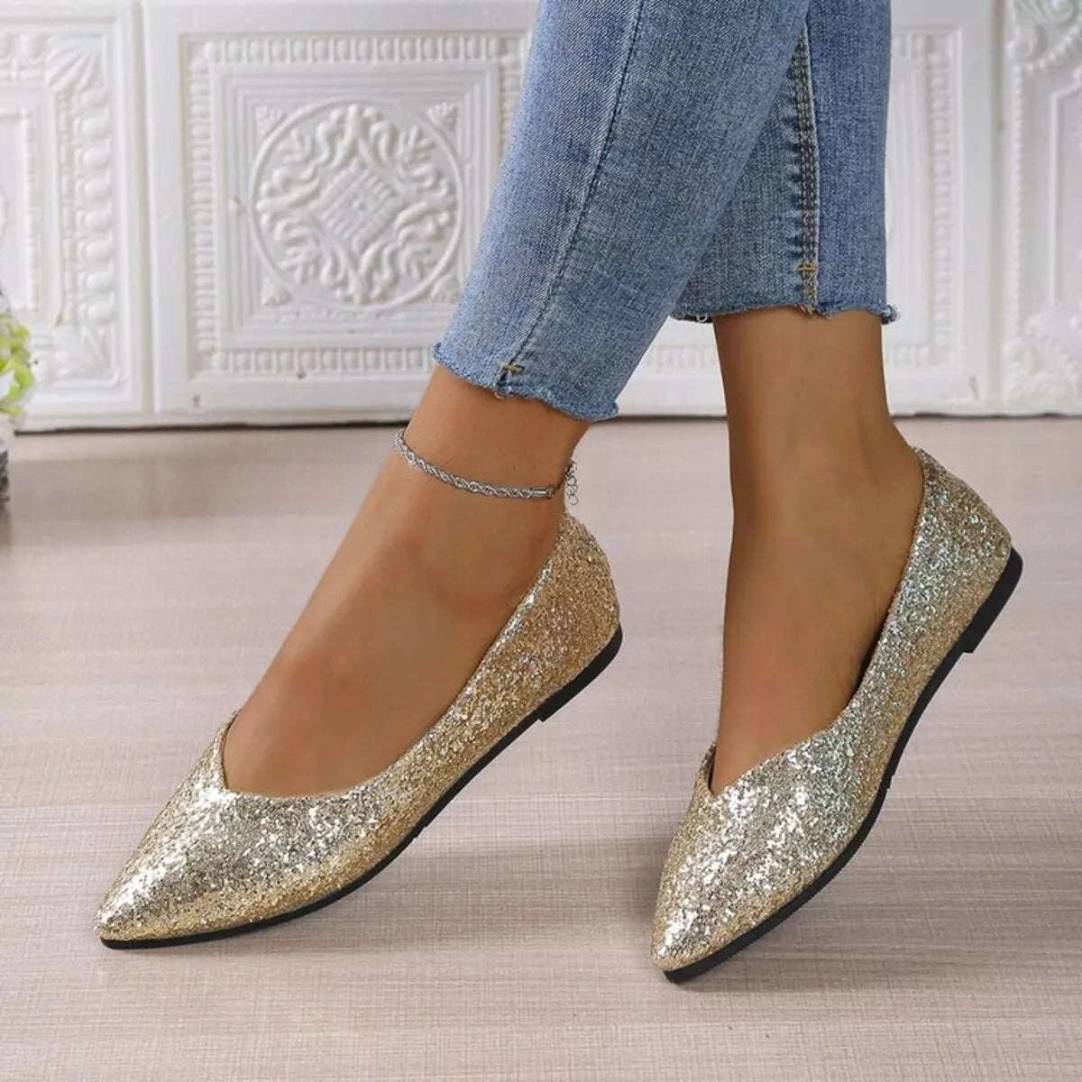 Point Toe Flats Slip-Ons - GlowUp Garments