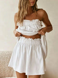 Full Size Strapless Top and High-Waisted Skirt Set Plus Size - GlowUp Garments