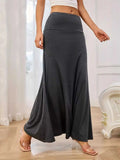 Flowy Maxi Skirt with Wide Waistband - GlowUp Garments