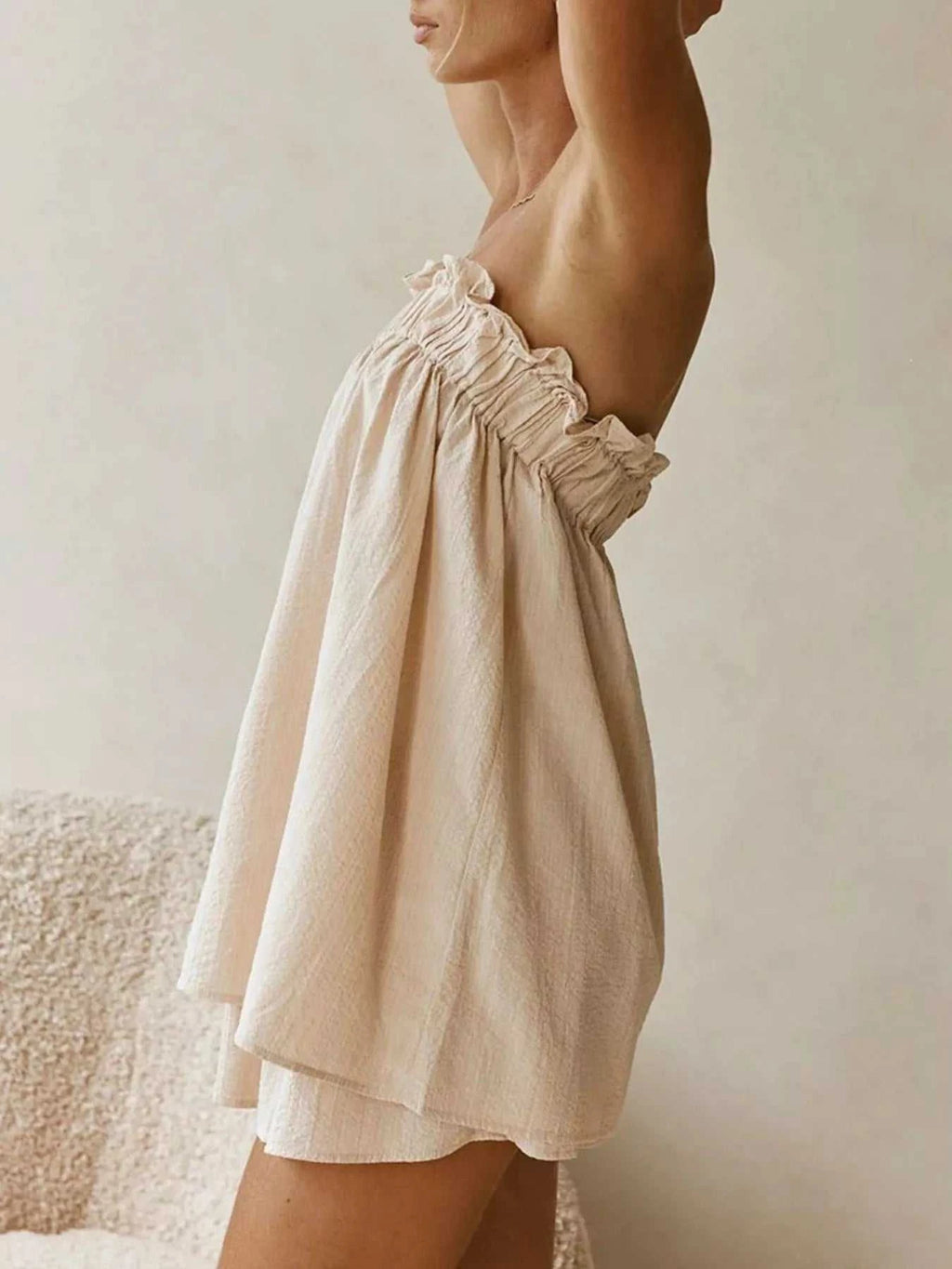 Full Size Strapless Top and High-Waisted Skirt Set Plus Size - GlowUp Garments