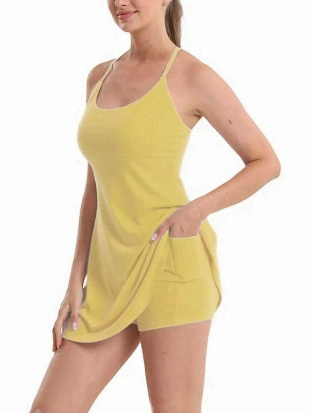 Scoop Neck Cami and Shorts Active Set - GlowUp Garments