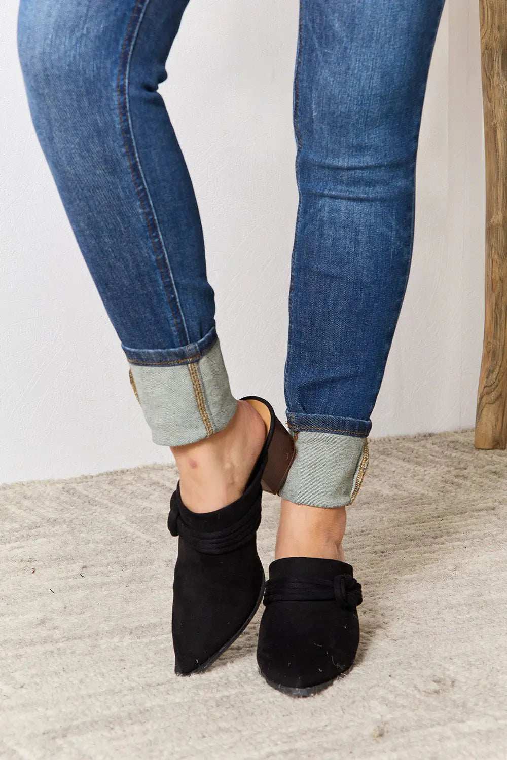 East Lion Corp Pointed-Toe Braided Trim Mules - GlowUp Garments