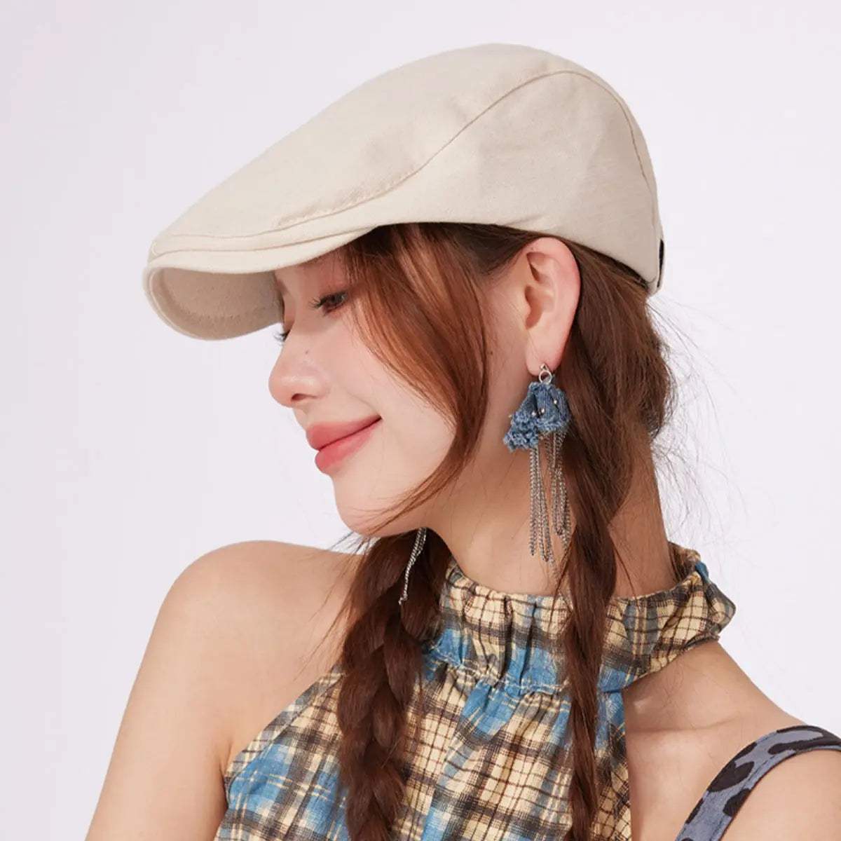 Classic Solid Color Newsboy Cap - GlowUp Garments