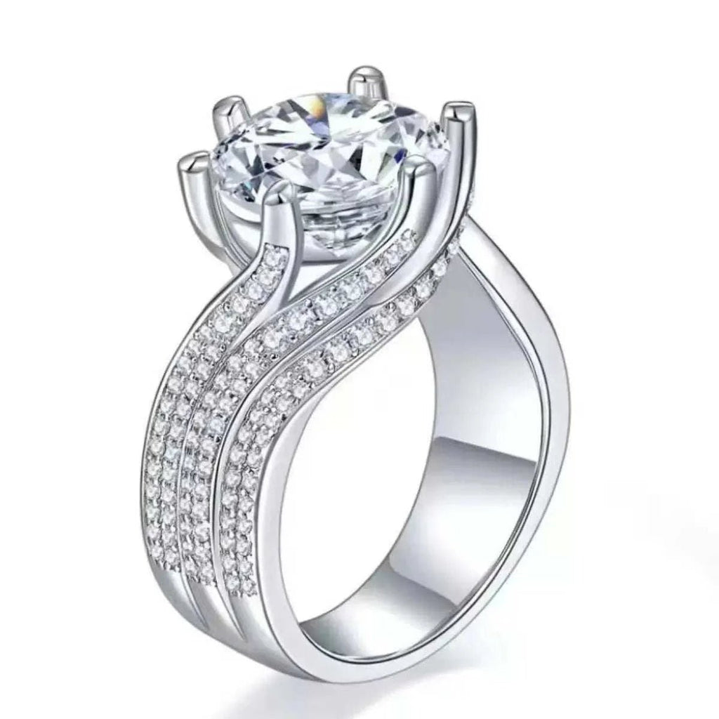 5 Carat Moissanite 925 Sterling Silver Ring - GlowUp Garments