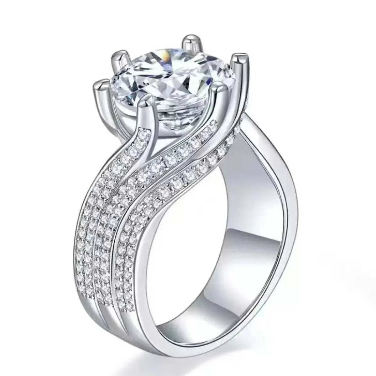 5 Carat Moissanite 925 Sterling Silver Ring - GlowUp Garments