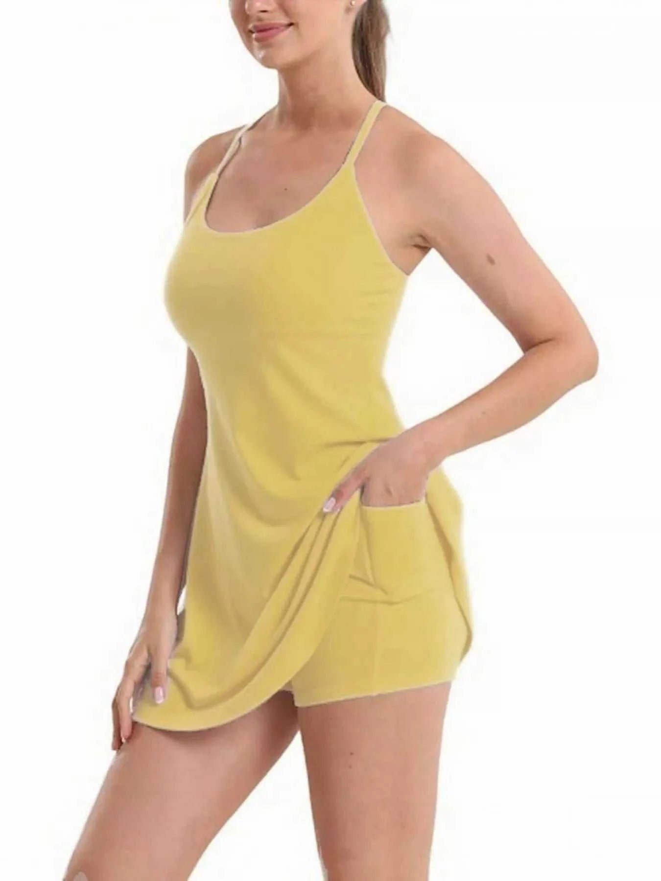 Scoop Neck Cami and Shorts Active Set - GlowUp Garments
