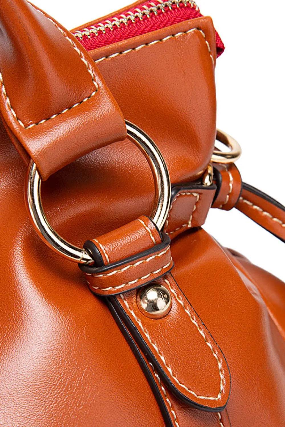 PU Leather Handbag with Tassels - GlowUp Garments