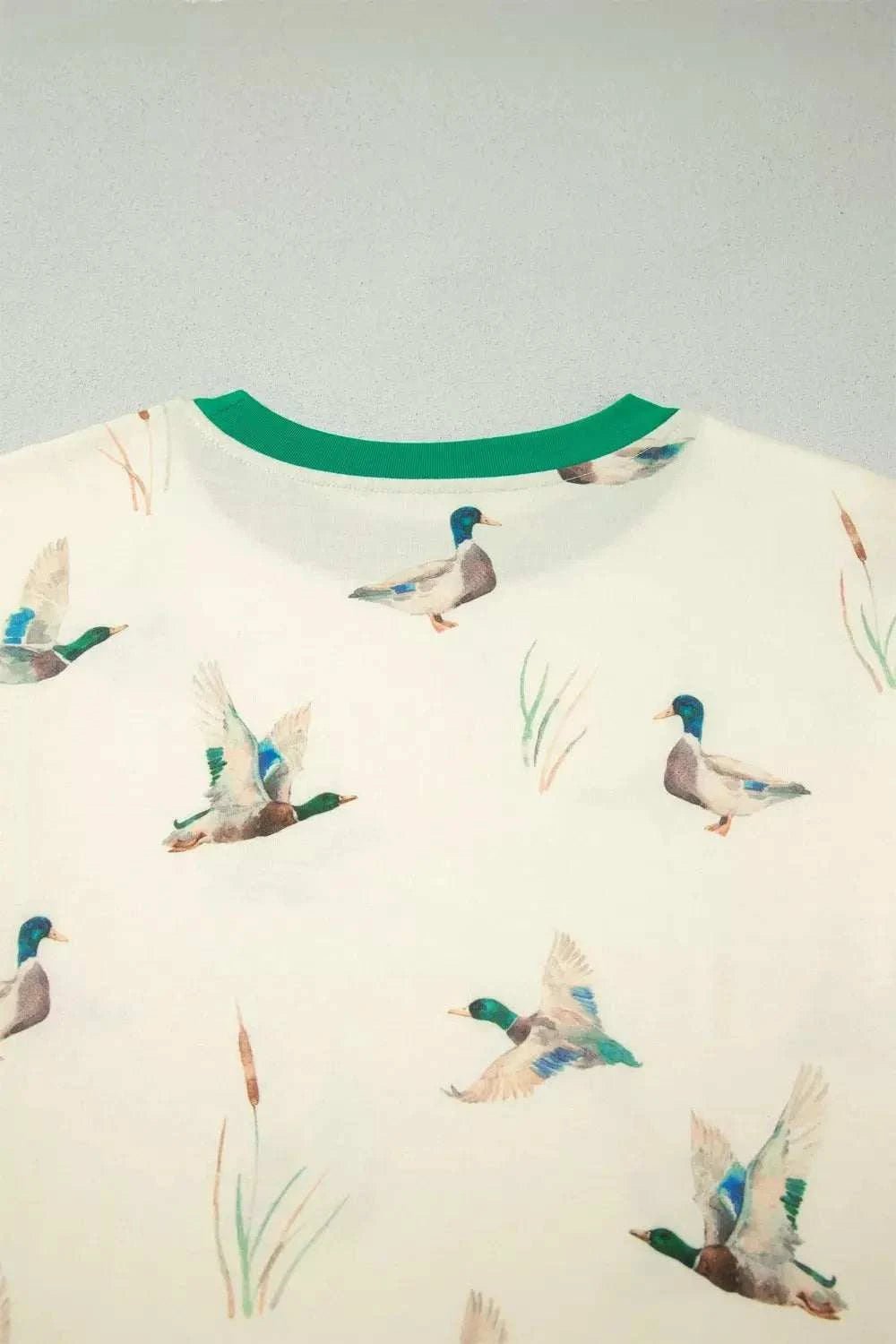 Mallard Printed Colorblock Trim Short Set - GlowUp Garments