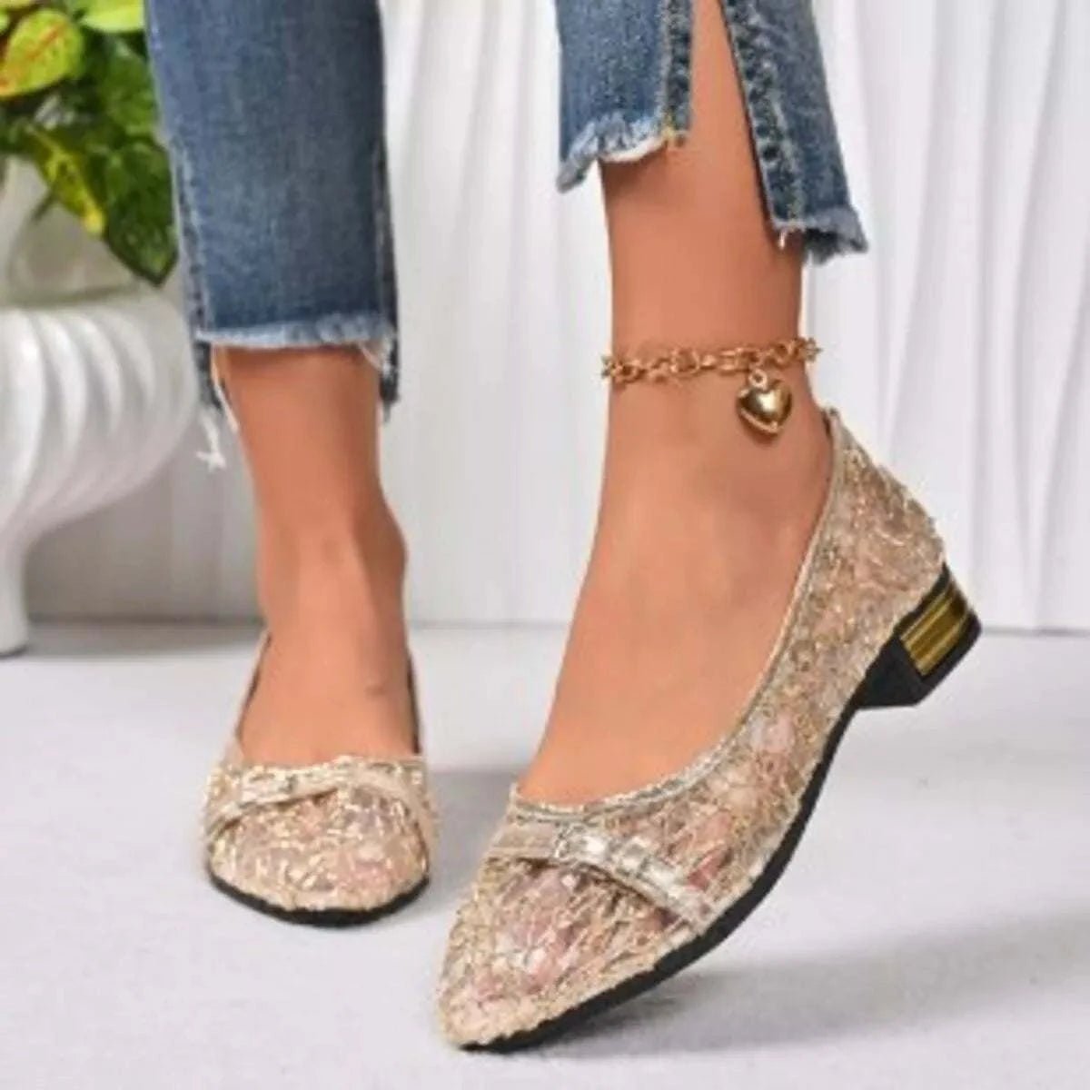 Point Toe Block Heels Loafers - GlowUp Garments
