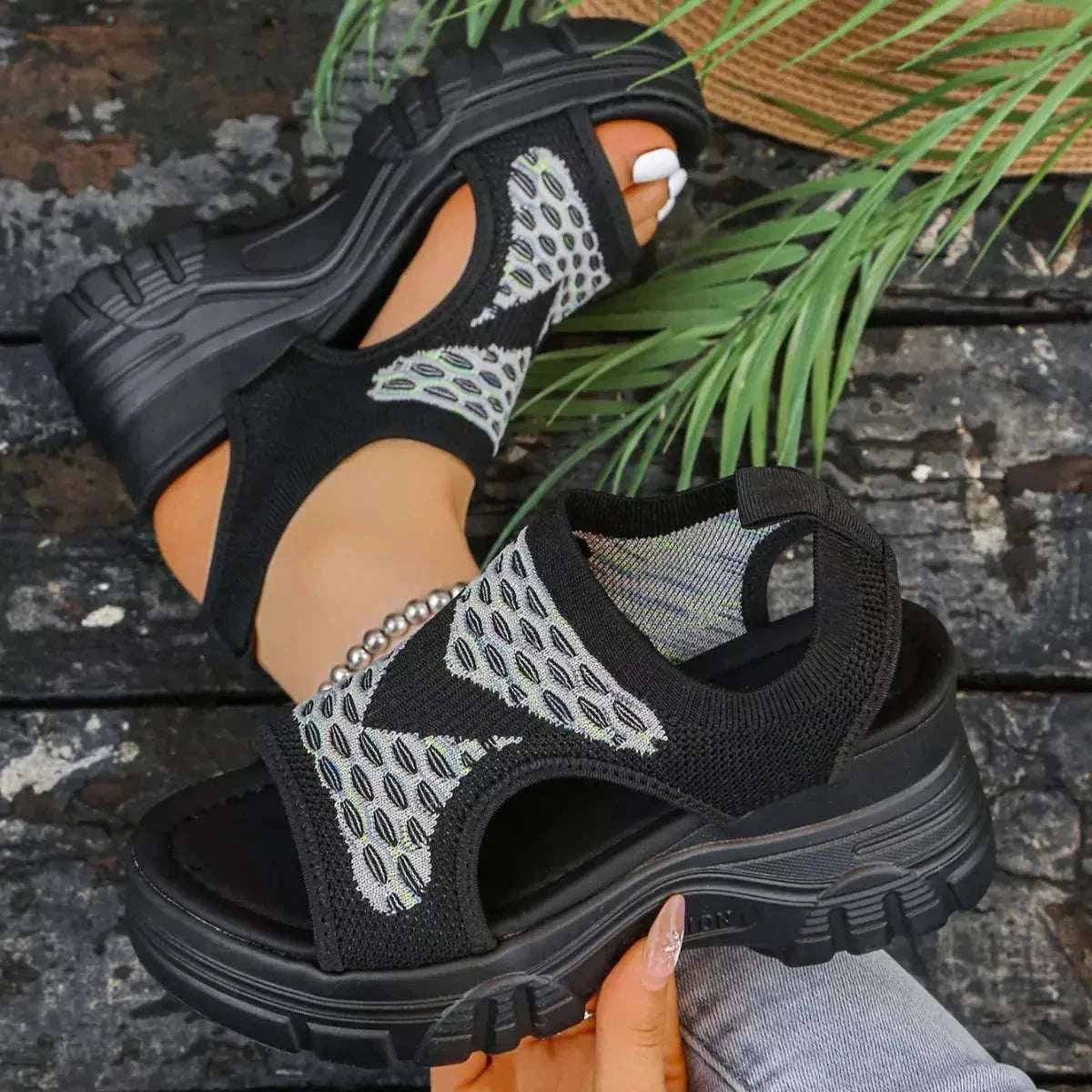Open Toe Platform Sandals - GlowUp Garments