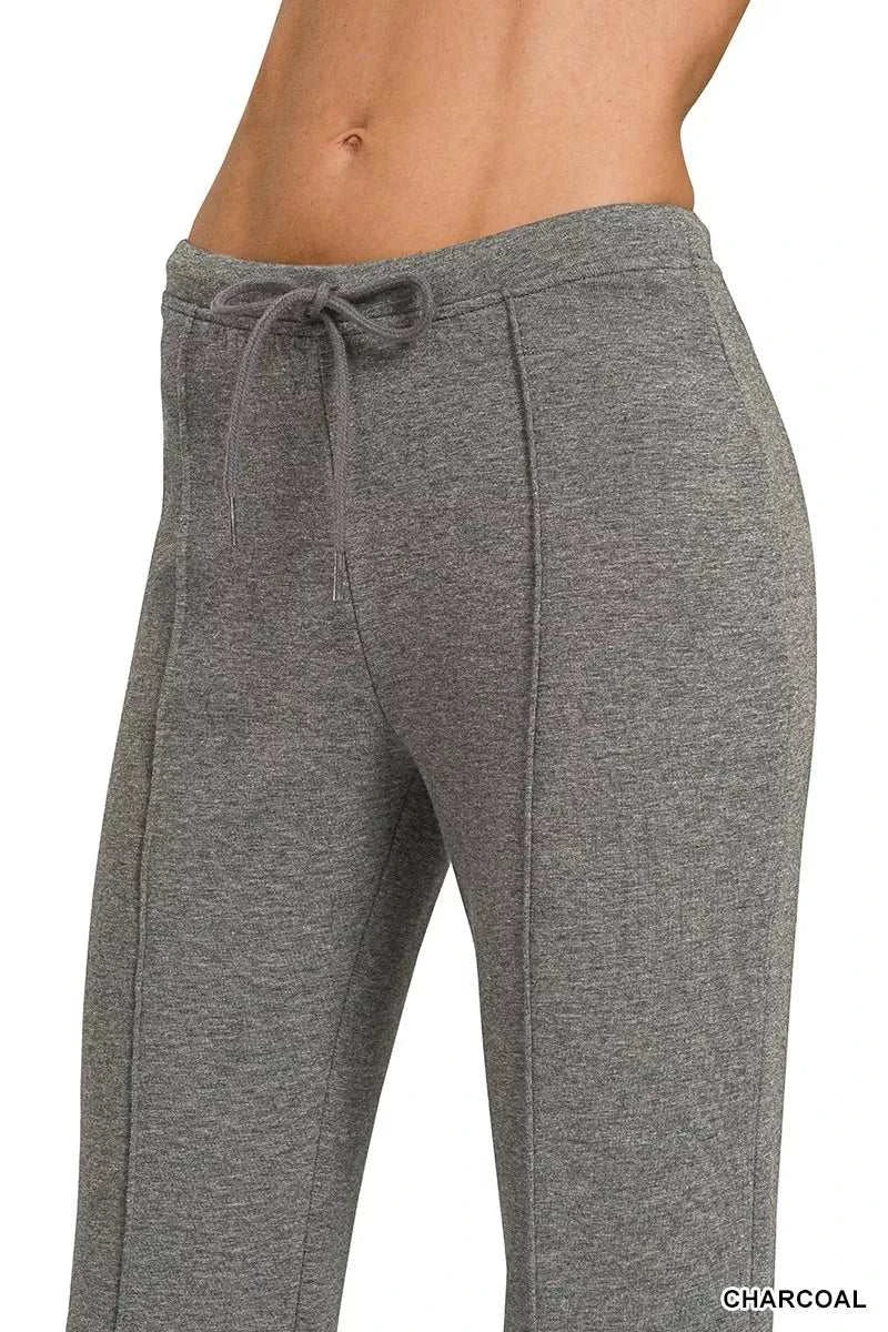Drawstring Scuba Stretch Pintuck Pants - GlowUp Garments