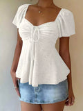 Sweetheart Neck Flutter Sleeve Top - GlowUp Garments