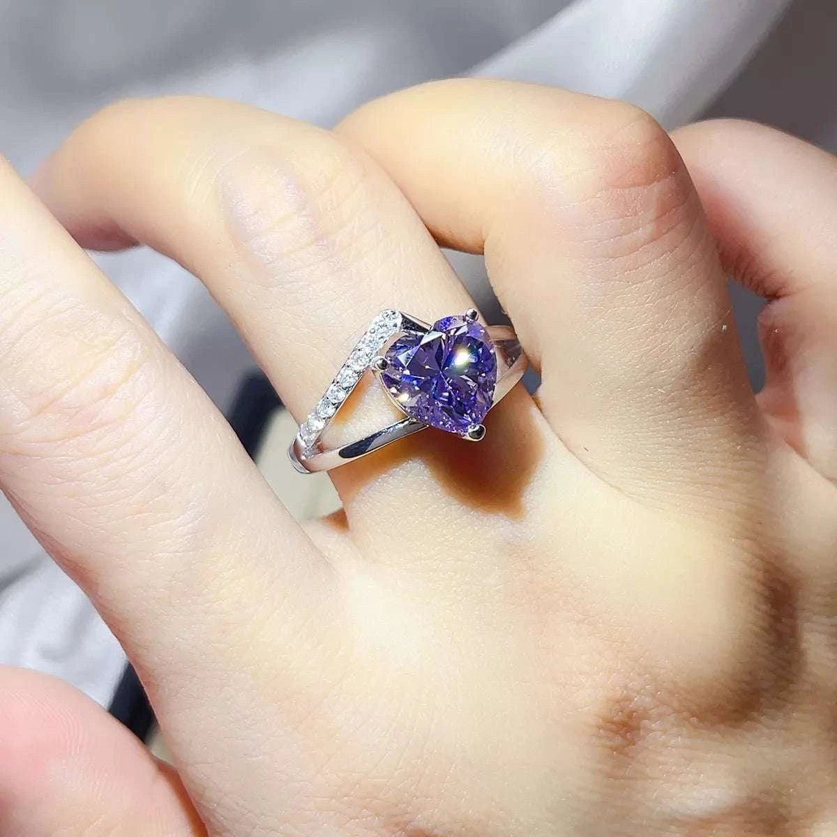 3 Carat 925 Sterling Silver Moissanite Ring - GlowUp Garments