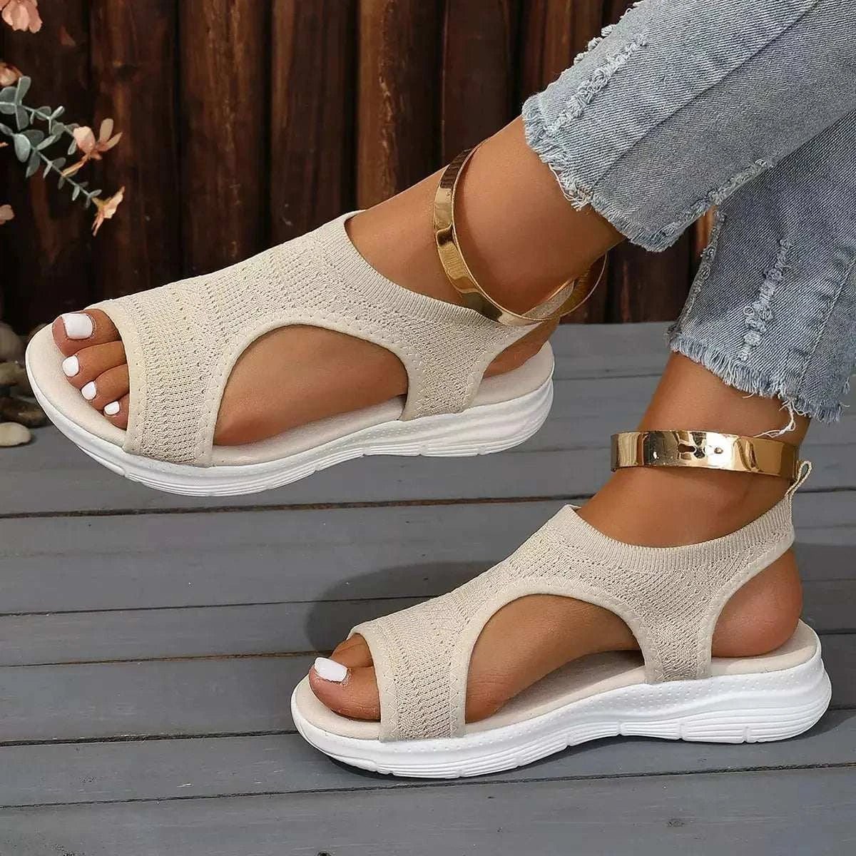 Open Toe Platform Sandals - GlowUp Garments