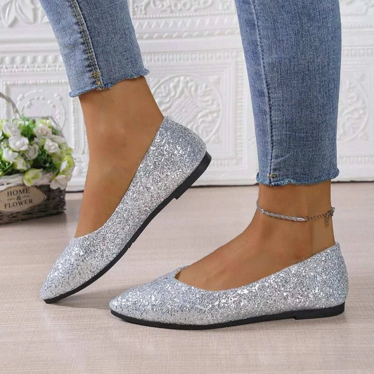 Point Toe Flats Slip-Ons - GlowUp Garments