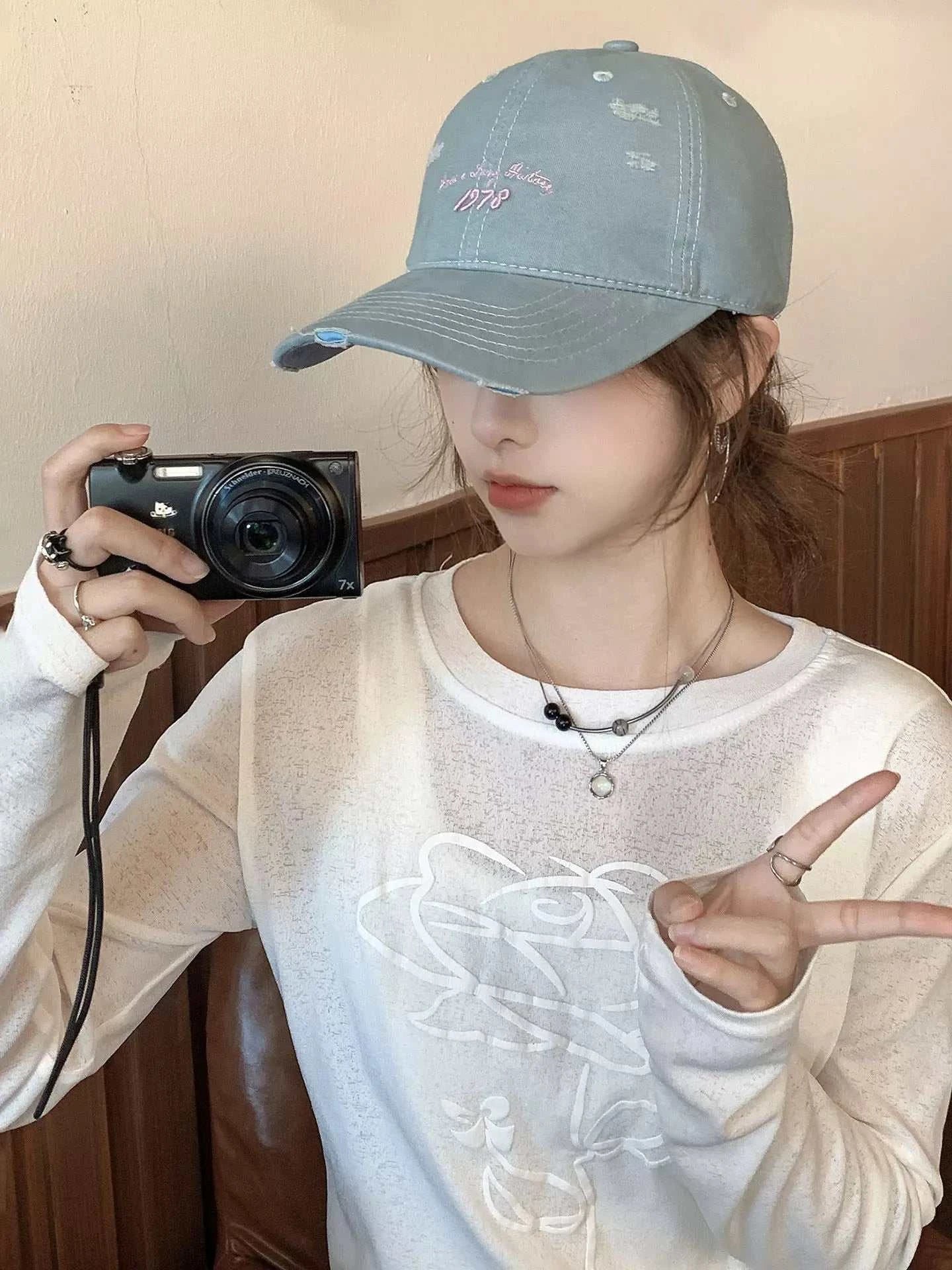 Embroidered Distressed Baseball Cap - GlowUp Garments