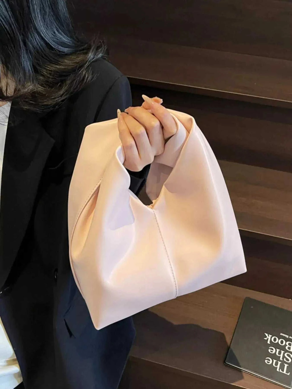 Knot Handle Leather Handbag - GlowUp Garments