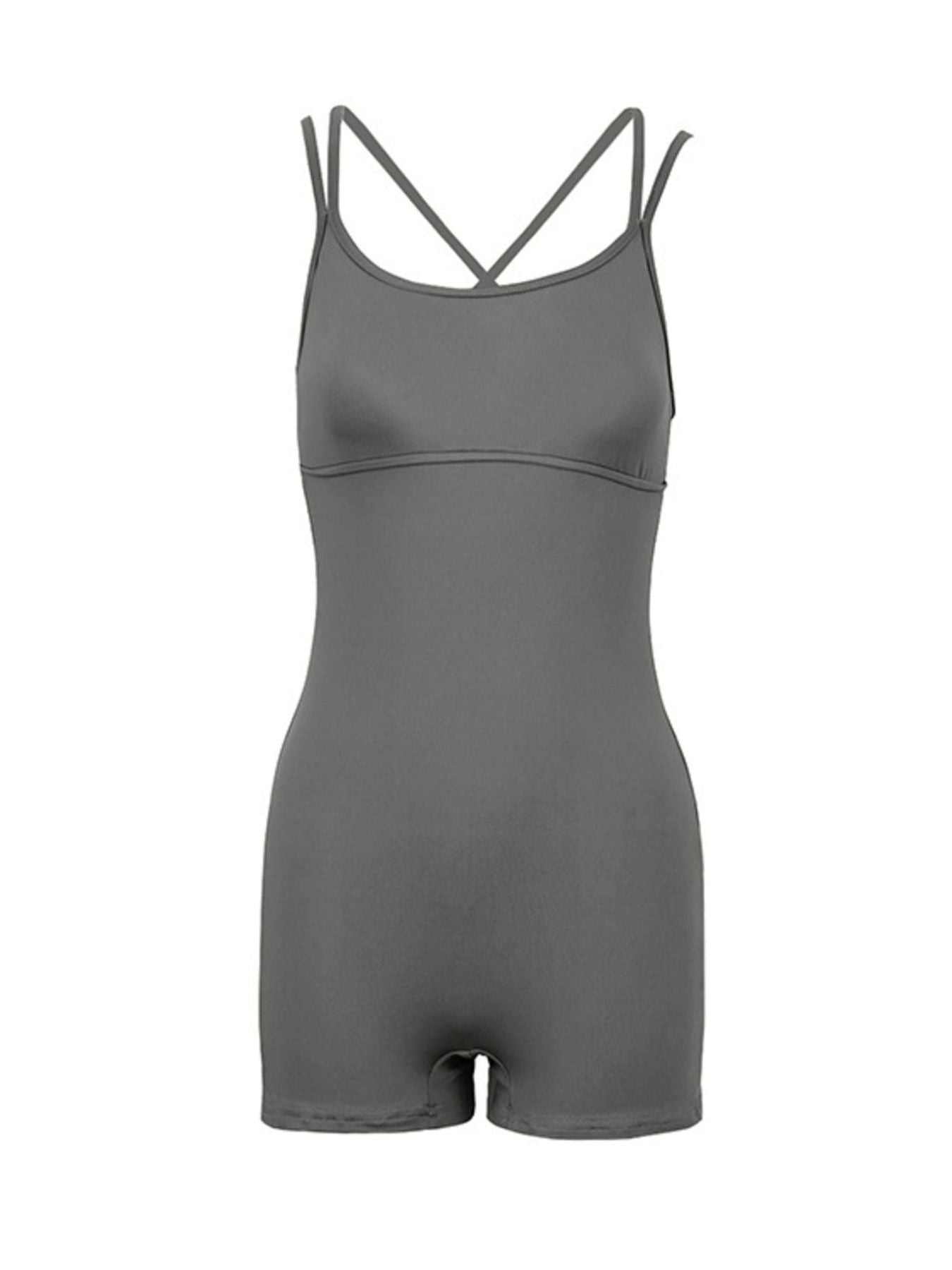Double Spaghetti Strap Active Romper - GlowUp Garments