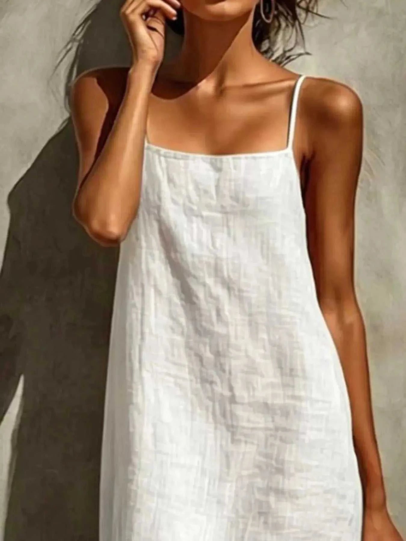 Sleeveless Linen Casual Maxi Dress - GlowUp Garments