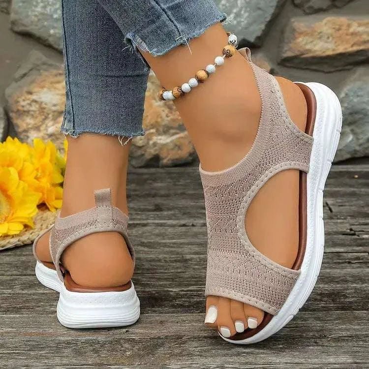 Open Toe Platform Sandals - GlowUp Garments