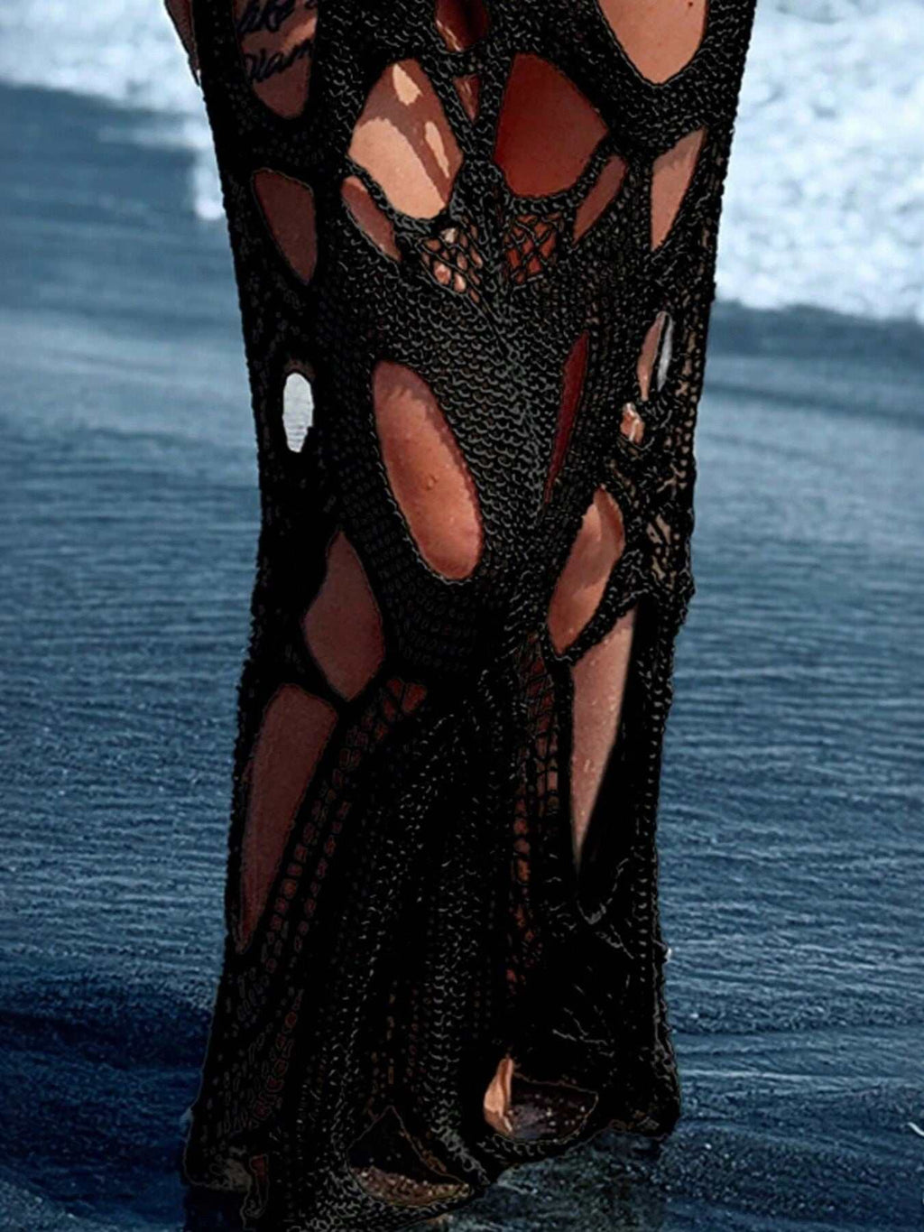 Cutout Halter Neck Cover-Up Dress - GlowUp Garments