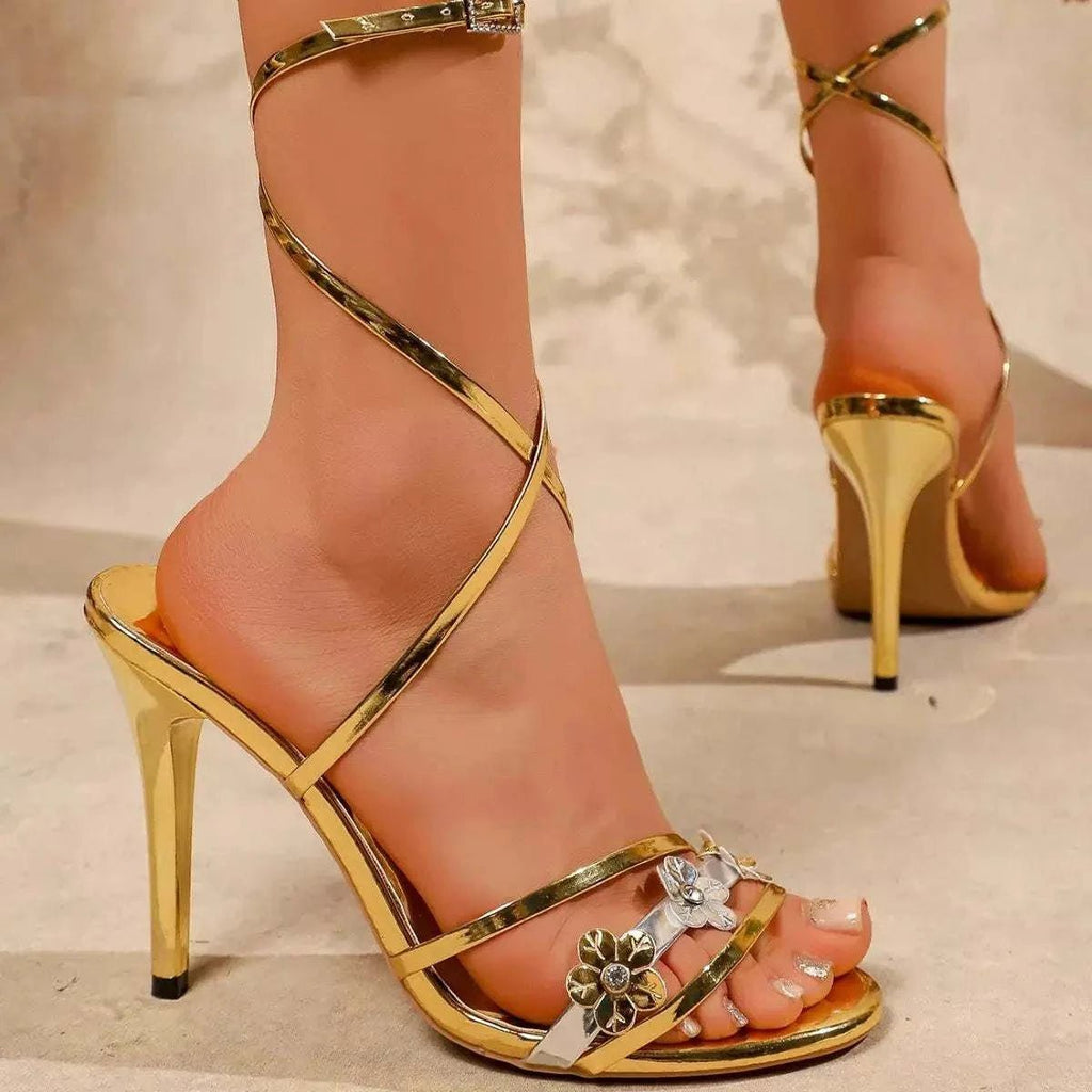 Open Toe Stiletto Sandals - GlowUp Garments