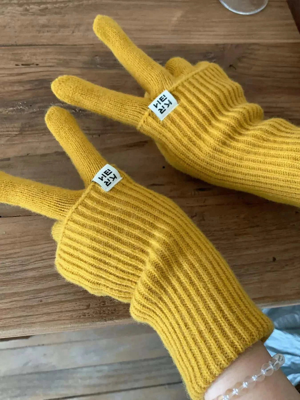 Ribbed Knit Winter Gloves - GlowUp Garments
