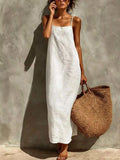 Sleeveless Linen Casual Maxi Dress - GlowUp Garments