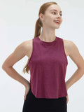 Cutout Back Round Neck Active Tank - GlowUp Garments