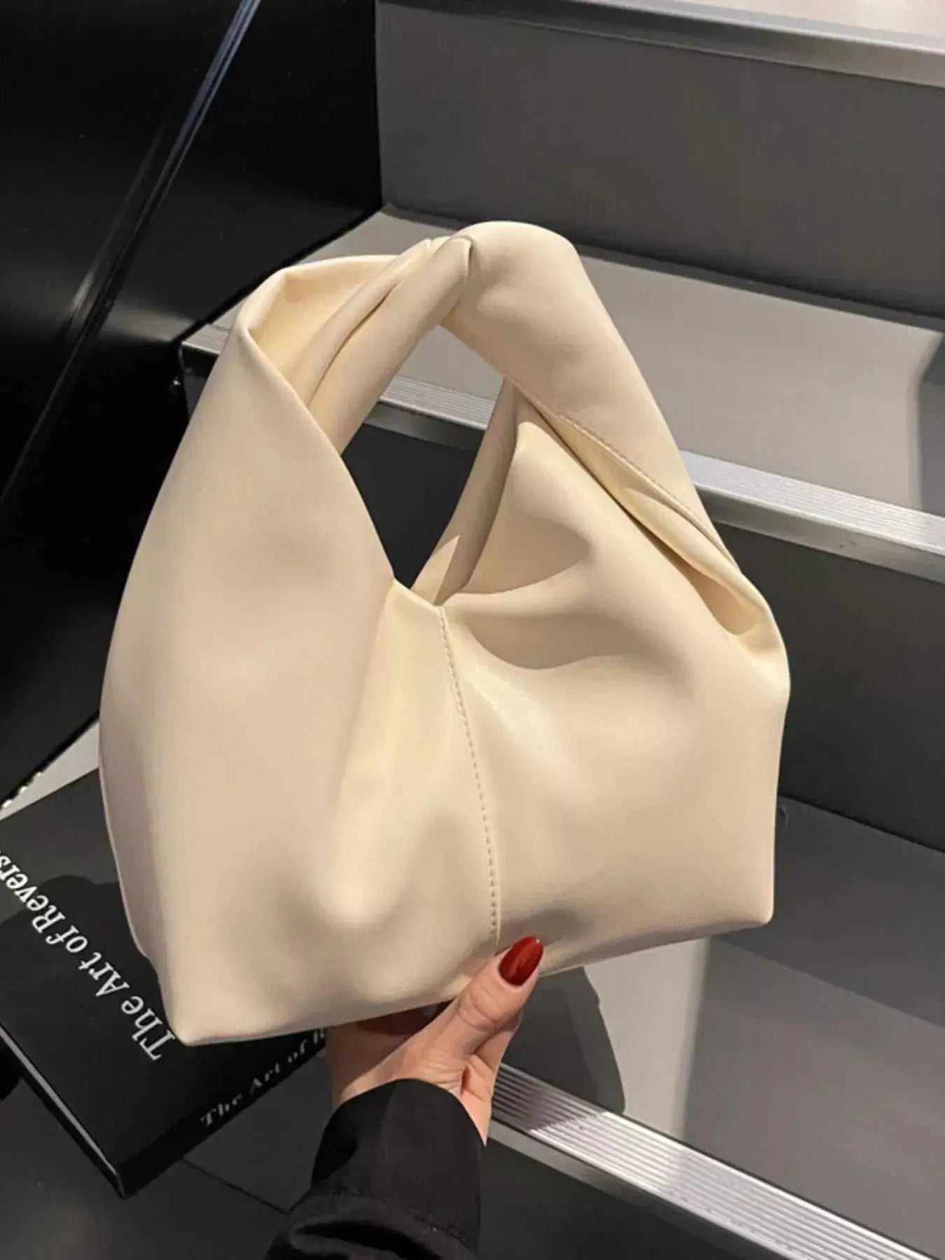 Knot Handle Leather Handbag - GlowUp Garments