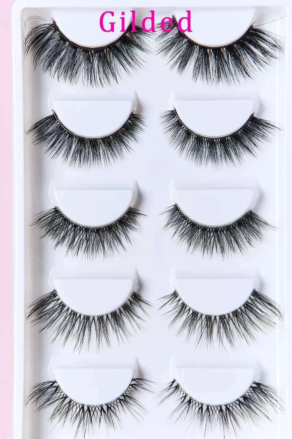 Faux Mink Eyelashes Variety Pack 5 Pairs - GlowUp Garments
