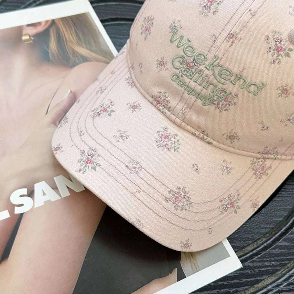 Floral Print Baseball Cap - GlowUp Garments