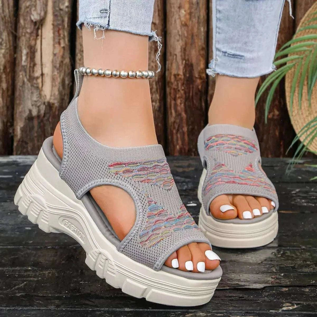 Open Toe Platform Sandals - GlowUp Garments