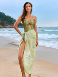 Cutout Sweetheart Neck One-Piece Swimwear and Cover-Up Swim Set - GlowUp Garments