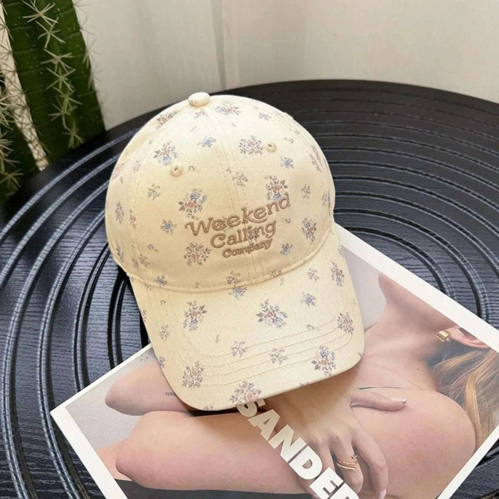 Floral Print Baseball Cap - GlowUp Garments