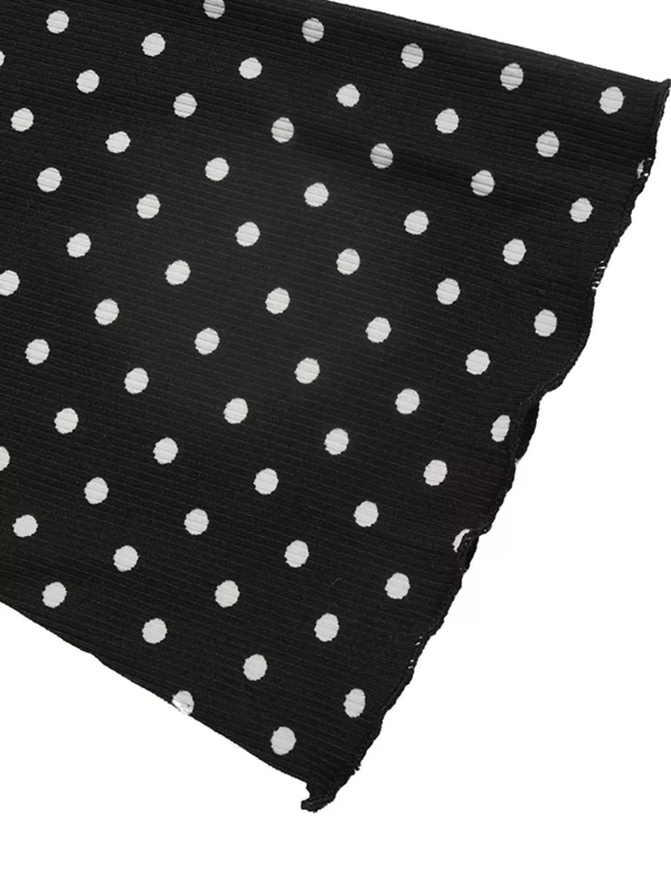 Polka Dot Lace Trimmed V-Neck Mini Dress - GlowUp Garments