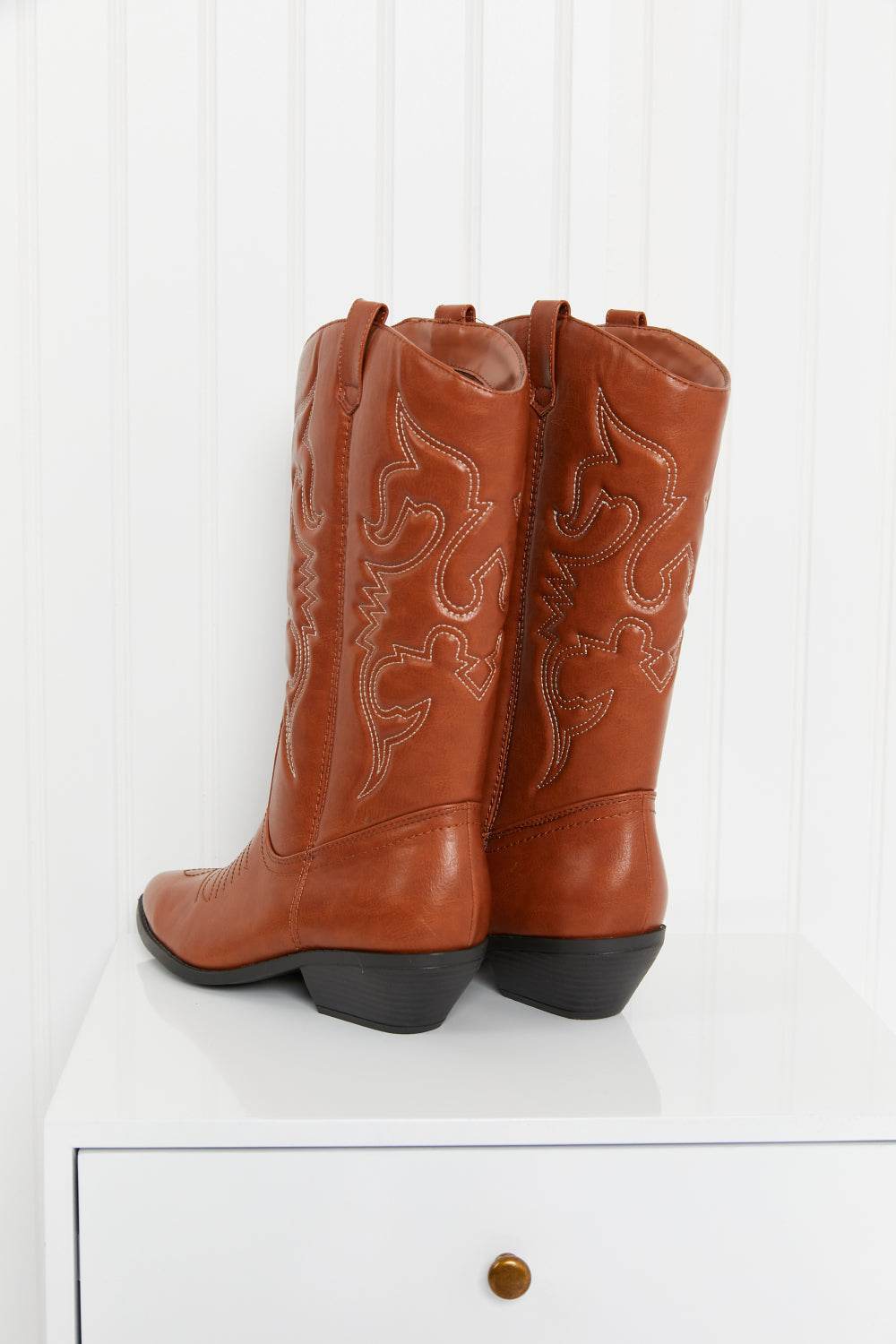 Fortune Dynamic Countryside Lane Mid-Calf Embroidered Cowboy Boots - GlowUp Garments