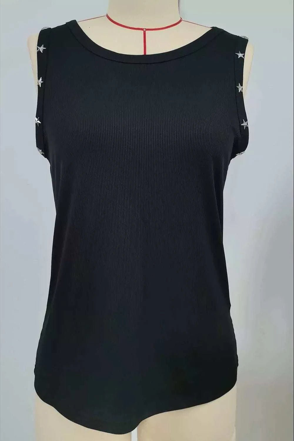 Star Detail Ribbed Tank - GlowUp Garments