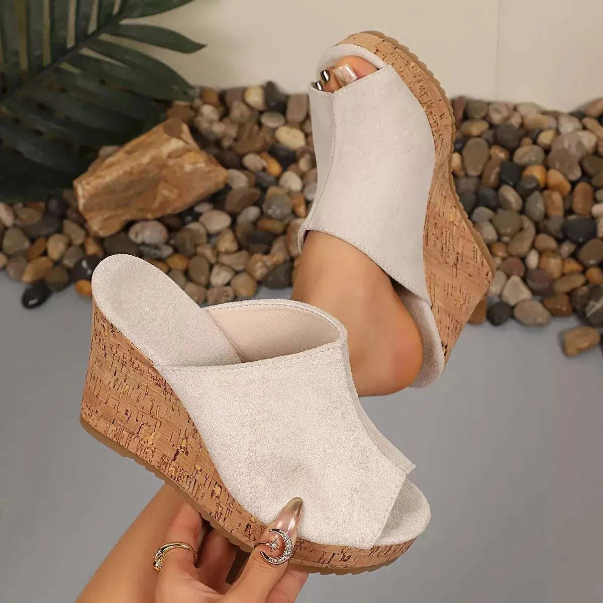 Open Toe Wedge Sandals - GlowUp Garments
