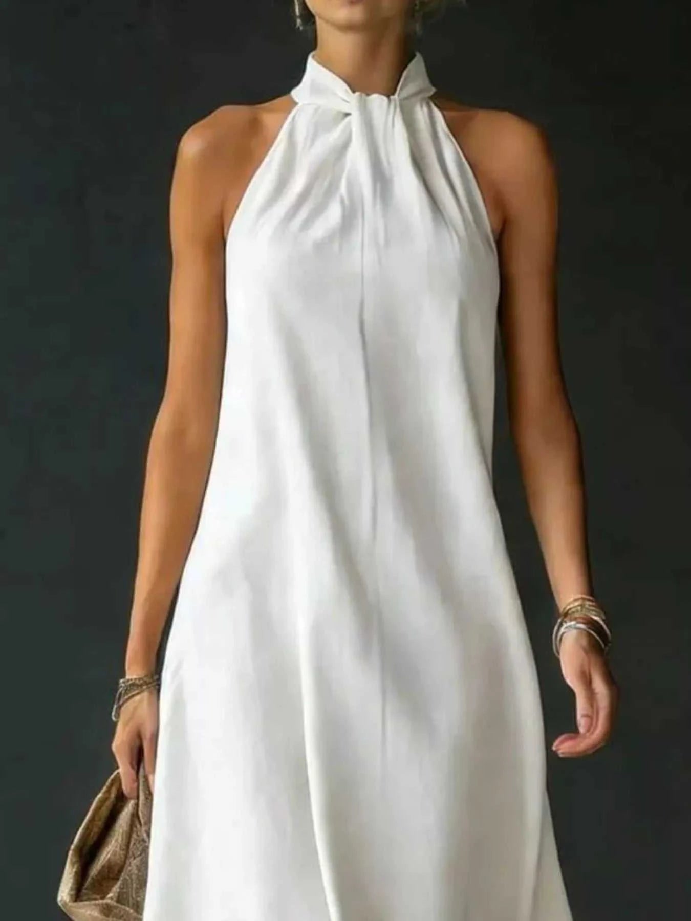 Full Size Halter Neck Maxi Dress Plus Size - GlowUp Garments