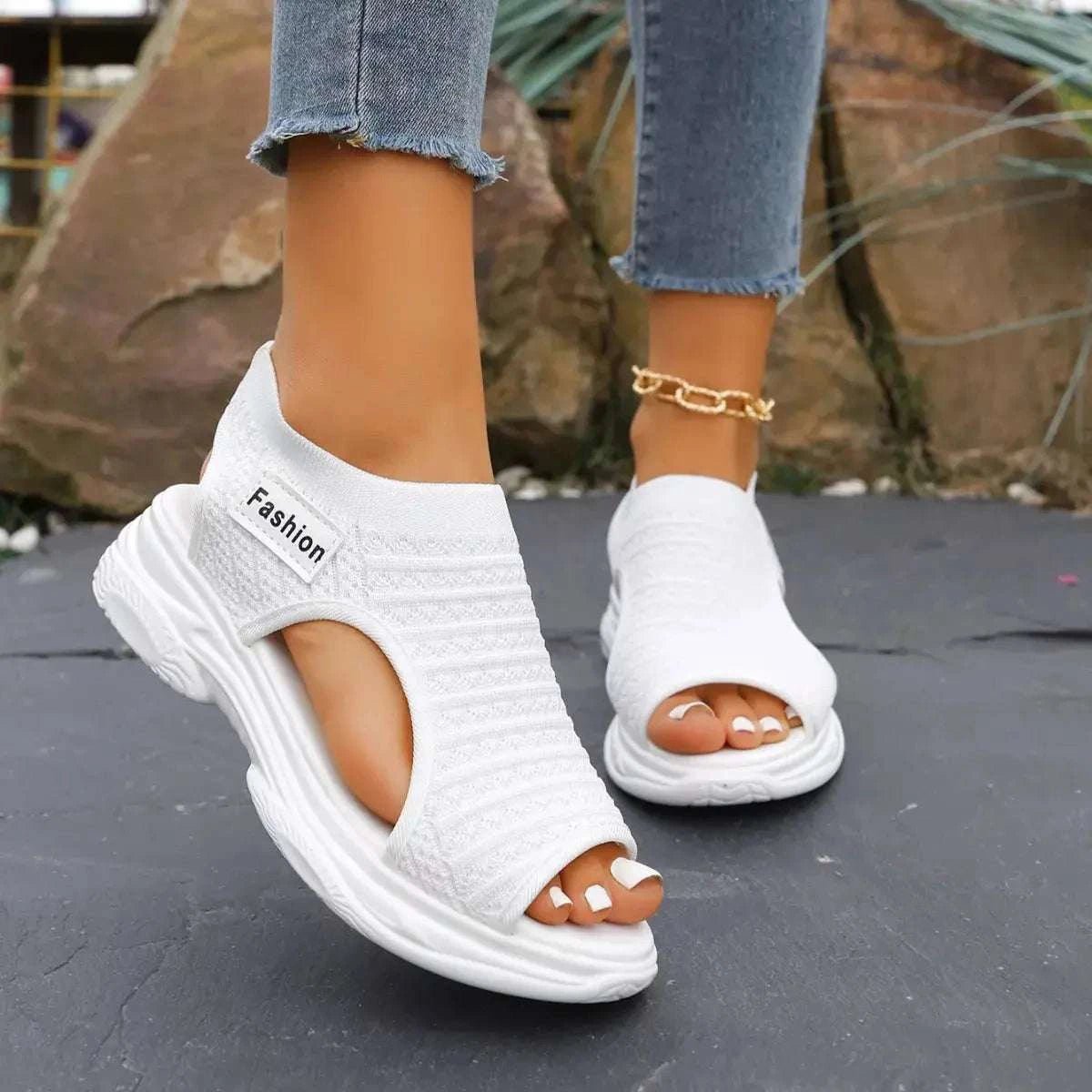 Open Toe Platform Sandals - GlowUp Garments